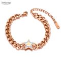 【beauty code】JeeMango Fashion Stainless Steel Good Star Chain Bracelets For Women Hyperbole Chain Link Браслет JB21022. 