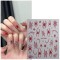 1Pcs Halloween Nail Art Stickers Heart Spider Webs Designs Bat Moon Star Sliders NOVO. 
