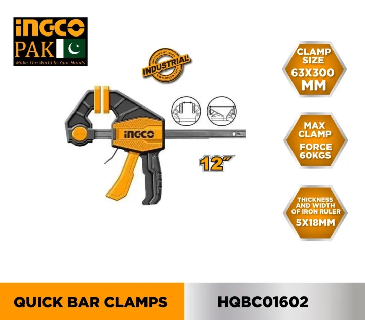 Ingco%2012%20inch%20Quick%20Grip%20clamp%20INGCO%2012"%20Bar%20clamp%20for%20woodworking%20One-Handed%20Release%20F%20type%20-%20Image%202