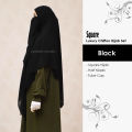 Modern Modest Square Scarf & Half Niqab Set – Soft, Breathable Korean Wool Chiffon, Lightweight, Stretchy. 