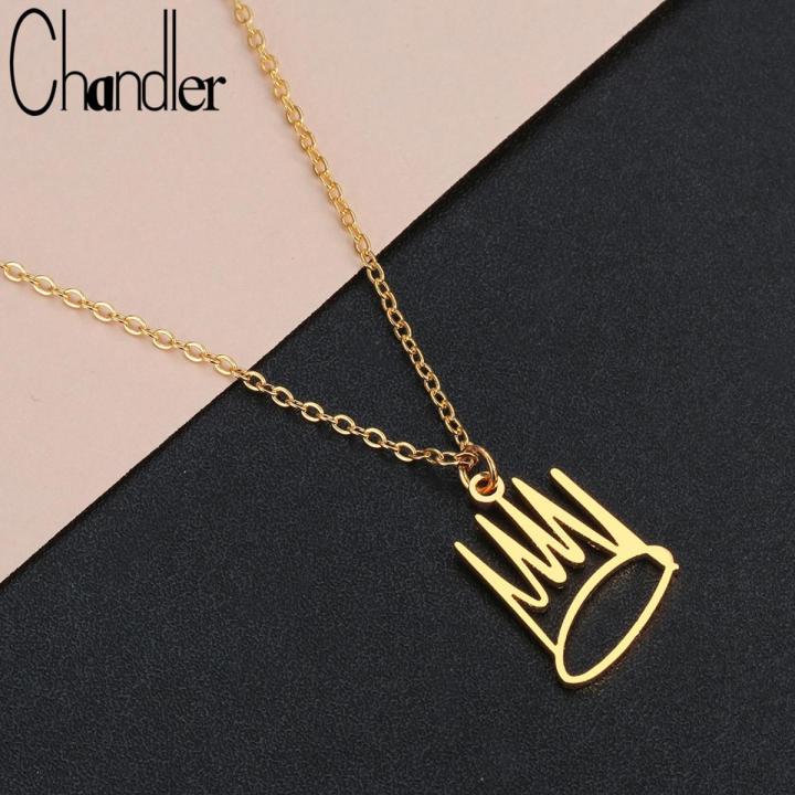 Chandler Born Sinner Crown Necklace Simplify Exquisite Pendant Choker Necklace Engagement Jewelryfor Women Men