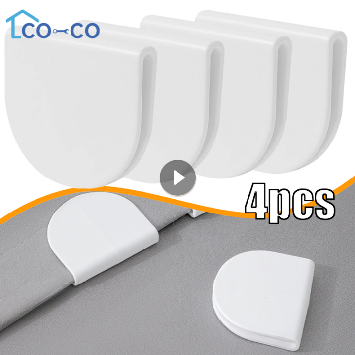 1-4pcs Shower Curtain Clip Bathroom Shower Curtain Clip Wind-Proof Splash-Proof Perforated Shower Curtain Clips Fixing Clips