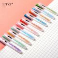 LITZY 5pcs/set Mixed Color Ink Gradient Gel Pen Rainbow Graffiti Journal Pens Kawaii Art Stationery Supplies School Neutral Pens. 