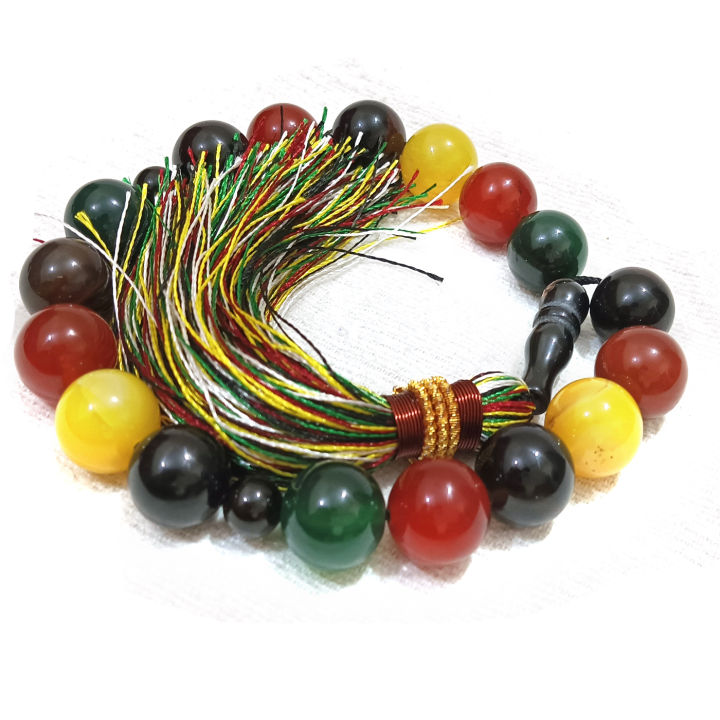 Multi%20Color%20Aqeeq%20Stone%20Tasbeeh%2017%20Beads%20(Size%2014MM)%20%7C%20tasbih%20e%20umm%20ul%20baneen%20-%20Fancy%20tasbi%20for%20Men%20and%20women%20(Agates)%20muslim%20Agate%20zikr%20prayer%20Tasbeeh%20-%20handmade%20Rosary%2014mm%20tasbi%20counter%20Stress%20Relaxation%20-%20Image%208