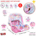 Super Baby Carry Cot For New Born Baby Premium Quality Rocker & Sleeping Carrier Seat, Easily Carry Car Seat Gear With Safety Mosquitto Net, Sun Canopy & Adjustable Handle Bar Rocker Seat With Storage Compartment New Born Kids Available in Assorted Print. 