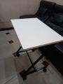 Folding Laptop table With Wheels and Foot Rest Laptop Stand Bed Table Coffee Table Z Model Iron Table. 