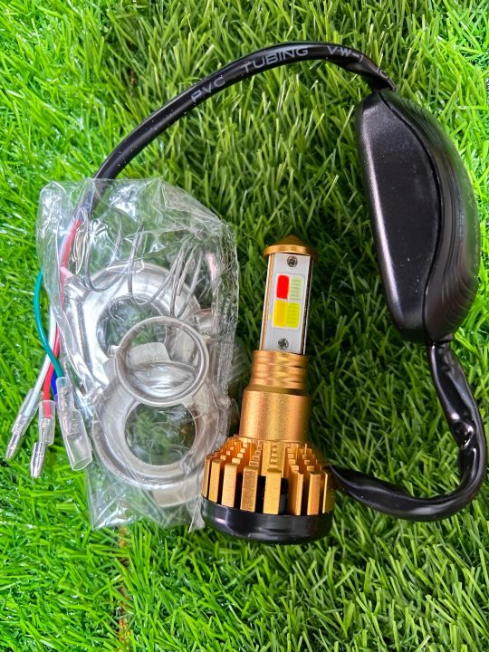 bike led headlight 4 IN 1 WARM/WHITE/YELLOW/blue +flasher  FOR HONDA 70 AND HONDA 125 AND ALL BIKES UNIVERSA