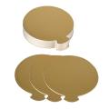 FeelinGirl  100 pcs Mini Cake Boards, Small Round  Mousse Cake Cardboard Set, Cupcake Cake Base, Dessert Displays Tray, Disposable Paper Coasters - for Wedding Party Cake Pastry Cup. 