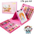 176 Pcs/Set Children Painting Set Drawing Tool Brush Elementary Water Color Pen for Art Markers Educational Learning with Easel. 