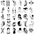 60pcs/set Black Tattoos Adhesive Sticker for Women Men Leg Neck Succubus Boys Girls Couple Tattoos Waterproof Removable. 