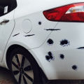 Cool Funny Bullet Hole Pattern Car Motorcycle Helmet Bike DIY Sticker Decal. 