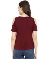 Pure Poly-Cotton Half Sleeves Ladies Cold shoulder off shoulder cut shoulder stylish tshirts t shirts tops shirts for women girls womens for summer latest design. 