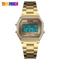 SKMEI Fashion Ladies Alarm Waterproof Stainless Steel Casual Digital Watches for Women 1474. 