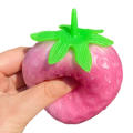 New Strawberry Squishy Color Change Simulation Fruit Decompression Key Chain Jewelry Cartoon Slow Rebound Decompression Pendant.