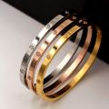 【happy one】2021 Rose Gold Crystal Bracelets for Women Men Couple Bracelet Silvery Brand Jewelry Women Accessories Ladies Golden Zircon Gift. 