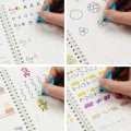 SANK Montessori Reusable Magic Book 4Magic Books + 1Magic Pen + 10Refills + 1Grip Children's Calligraphy Copybook Magic Writing Calligraphy Handwriting Copybook Set. 