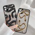 Luxurious Black Gold Snake Phone Case for IPhone 14 13 12 11 15 Pro Max Mini 7 8 Plus SE2 X XR XS Unique Dragon Shockproof Cover. 