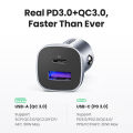 UGREEN 30W Car Charger Dual Port QC 4.0 3.0 Fast Charging For iPhone 16 15 Xiaomi Huawei Samsung Supercharge Type C Charger. 