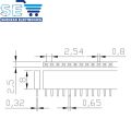 5PCS 40 Pin Female Header 2.54mm. 