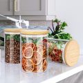 2pcs set Glass Jars with Wooden Lid Glass Canisters with Wooden Lid Kitchen Storage Glass Jar with Wooden Lid airtight Canisters jars Glass Jars Set,Upgrade Spice Jars with Wood Airtight Lids and Labels, 2 Piece Small Food Storage Containers f - 450 ml. 