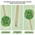 WBM Shower Brush Wooden Handle Bath Ball - Carnival Body Bathing Sponge Loofah. 
