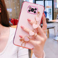 For Xiaomi POCO X3 Pro Back Cover + Love Heart Bracelet Luxury Glossy Shiny Plating Bumper Ladies Case Soft Silicone Protective Phone Cases. 