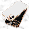 Hontinga for Itel S23 Back Cover Free Strap Luxury 6D Plating Frame Shiny Bling Case Soft Silicone Square Mobile Cover. 