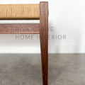 Cotton Cord Mid Century Bench in Diyar Wood. 