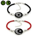 2Pcs New Fashion Sun Moon Lovers Time Gemstone Weaving Bracelet Night Light Couple Bracelets Moon Sun Hand Ropes. 