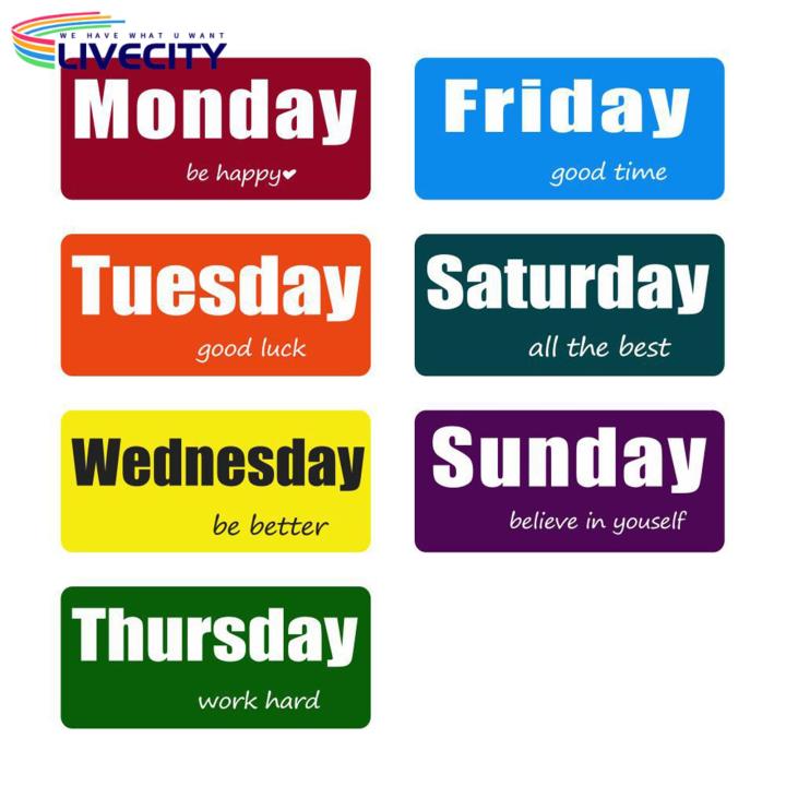 Days of Week Magnets Colorful Days of Week Fridge Magnet Set Magnetic Date Indicator for Home Office Decor Weekday Whiteboard Refrigerator Magnet 7pcs/set Magnetic Whiteboard Decor