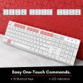 Macally Wireless Keyboard - 2.4G Ergonomic Full Size Keyboard | Numeric Keypad with 13 Shortcut Keys | Plug & Play Quiet Cordless Keyboard for Laptop & Windows PC – White. 