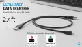 USB 2.0 A to Mini B 5-Pin Data Sync Cable Black. 