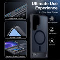 Sanptoch Magnetic Invisible Alloy Stand Phone Case For Samsung S24 S25 Ultra Plus For MagSafe Matte Translucent Anti-fingerprint Cover For S23 Ultra FE Military Drop Protection Casing. 