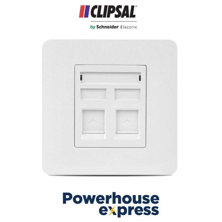 Clipsal%202%20Gang%20Telephone%20Outlet,%20Clipsal%20by%20Schneider%20Telephone%20Socket%20Outlet,%20White%20Telephone%20Socket%20Wall%20Plate,%20Clipsal%20Zencelo%202%20Gang%20Telephone%20Wall%20Outlet,%20Clipsal%20Telephone%20Wall%20Station%20Socket%20Outlet%20Panel%20Face%20Plate%20E8432RJ64%20WE%20-%20Image%204