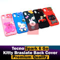 Tecno Spark 6 Go Back Cover Hello Kitty Braslate Chain Soft Spark 6 Go Case For Girls. 