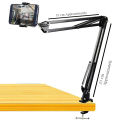 ALOGY  Scissor Arm Stand Adjustable Foldable For Mobile With Adjustable Mobile Holder And Table Mounting Clamp. 