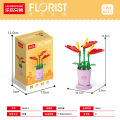 Lele Brothers 8814 Building Blocks, Bouquet, Milk Tea Cup, Potted Plants, Zodiac Signs, Lucky Flowers, Toy Girl Gift. 