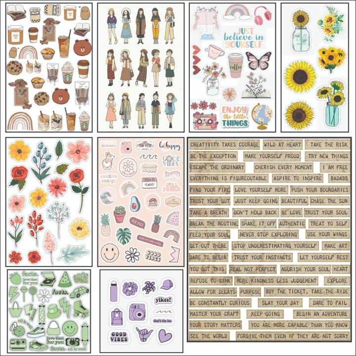 Aesthetic Journaling Printable Stickers | Set of 9 |