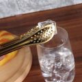 Techmanistan Mini Stainless Steel Frying Oil Straining Tong, Salad Tong, Sugar Tongs Ice-Cube Picker Coffee Tea Food Serving Tong, Metal Mesh 28 Holes Flat Head Bread Tong. 