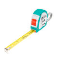 TOTAL Steel Measuring Tape with Metric and Inch, 3 Stop Button Function, Rubber Cover. 