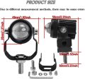 AKE 2-PCS HJG Mini Driving with RED DRL Motorcycle Led Light 20w Dual Tone 5 Function with Flasher 3-Wires Fog Led For motorcycle, Car, Jeep. 
