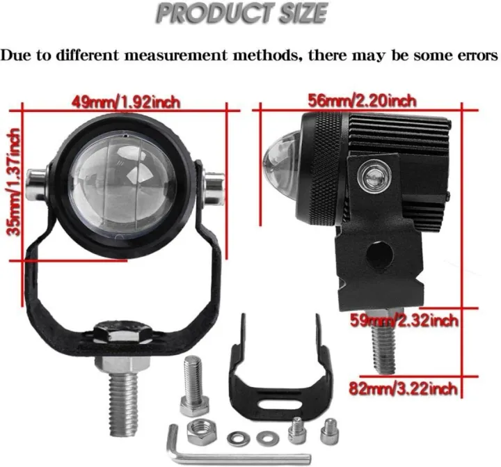 AKE%202-PCS%20HJG%20Mini%20Driving%20with%20RED%20DRL%20Motorcycle%20Led%20Light%2020w%20Dual%20Tone%205%20Function%20with%20Flasher%203-Wires%20Fog%20Led%20For%20motorcycle,%20Car,%20Jeep%20-%20Image%205