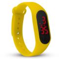 Silicone Rubber LED Digital Bracelet Watch For Unisex - Yellow. 