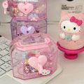 【Online】 random 1pcs Sanrio Creative Key Switch Storage Box Girl Cartoon Hello Kitty My Melody Kuromi Cinnamoroll Transparent Dustproof Jewelry Box. 