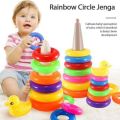 Plastic Rainbow Stacking Ring Toys for Kids, Baby Rings Toys 9 Pics Set. 