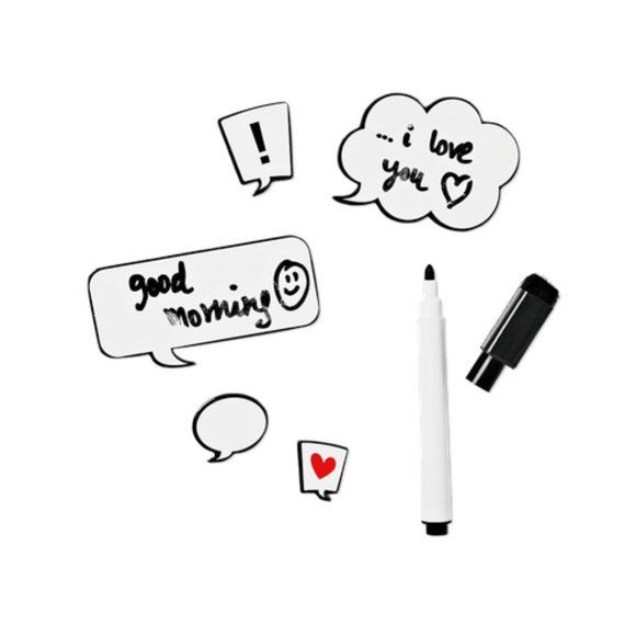 Flying%20Tiger%2012%20Pcs/Set%20Magnetic%20Speech%20Bubble%20Memo%20Set%20with%20Marker%20%7C%20Fridge%20Magnet%20Sticky%20Notes%20%7C%20Reusable%20Message%20Board%20Stickers%20for%20Kitchen,%20Office,%20Study%20&%20Home%20-%20Image%202