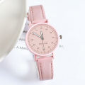 (Whitout Bracelet) Yfashion Women ple Stylish Watch With Imitation Leather Band Antique Mori Wrist Watch For Middle School Student Girl color. 