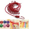 Multi Functional Portable Drying Rope with 12 Clips and 2 Hooks, Travel Clothesline Rope Clothes Hanging Hook, Adjustable. 