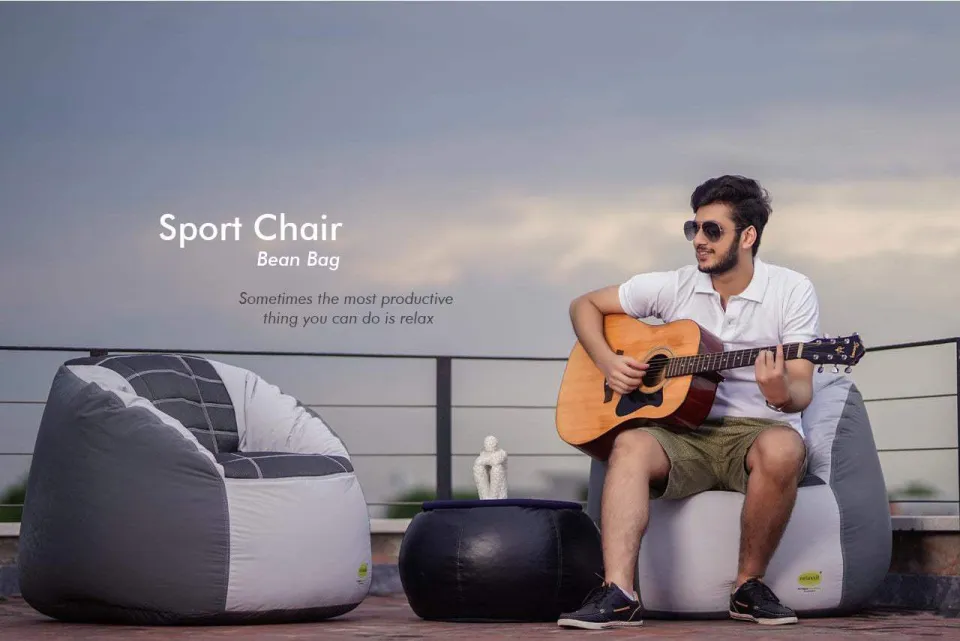 Relaxsit Sports Chair Fabric Bean Bag Set: Bean Bags Chairs with
