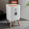 Dustbin High Foot with Lid Large Capacity Press Type Waste Bin Garbage Container Plastic Trash Can Cleaning. 